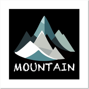 mountain drawing Posters and Art